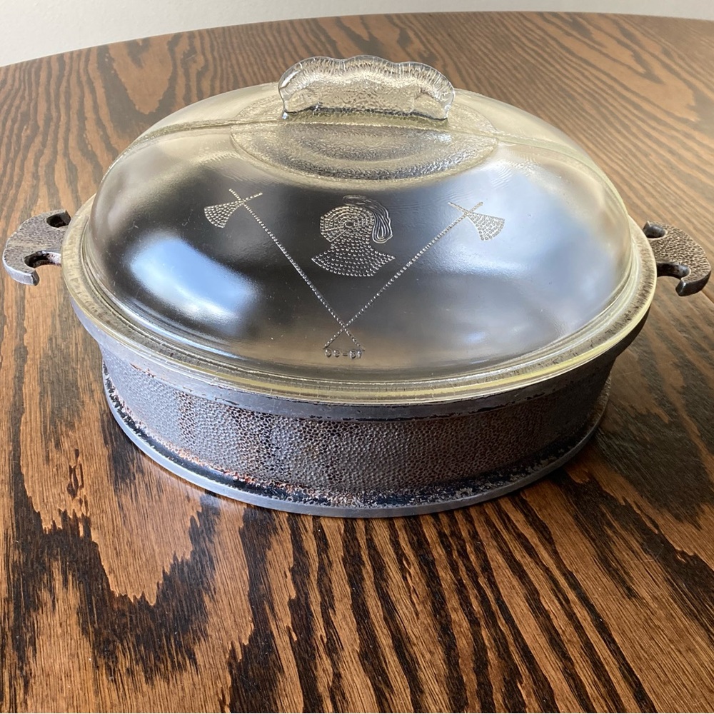 Vtg Guardian Service Aluminum Set 9.5” Round Breakfast Fryer Cookware Glass Lid